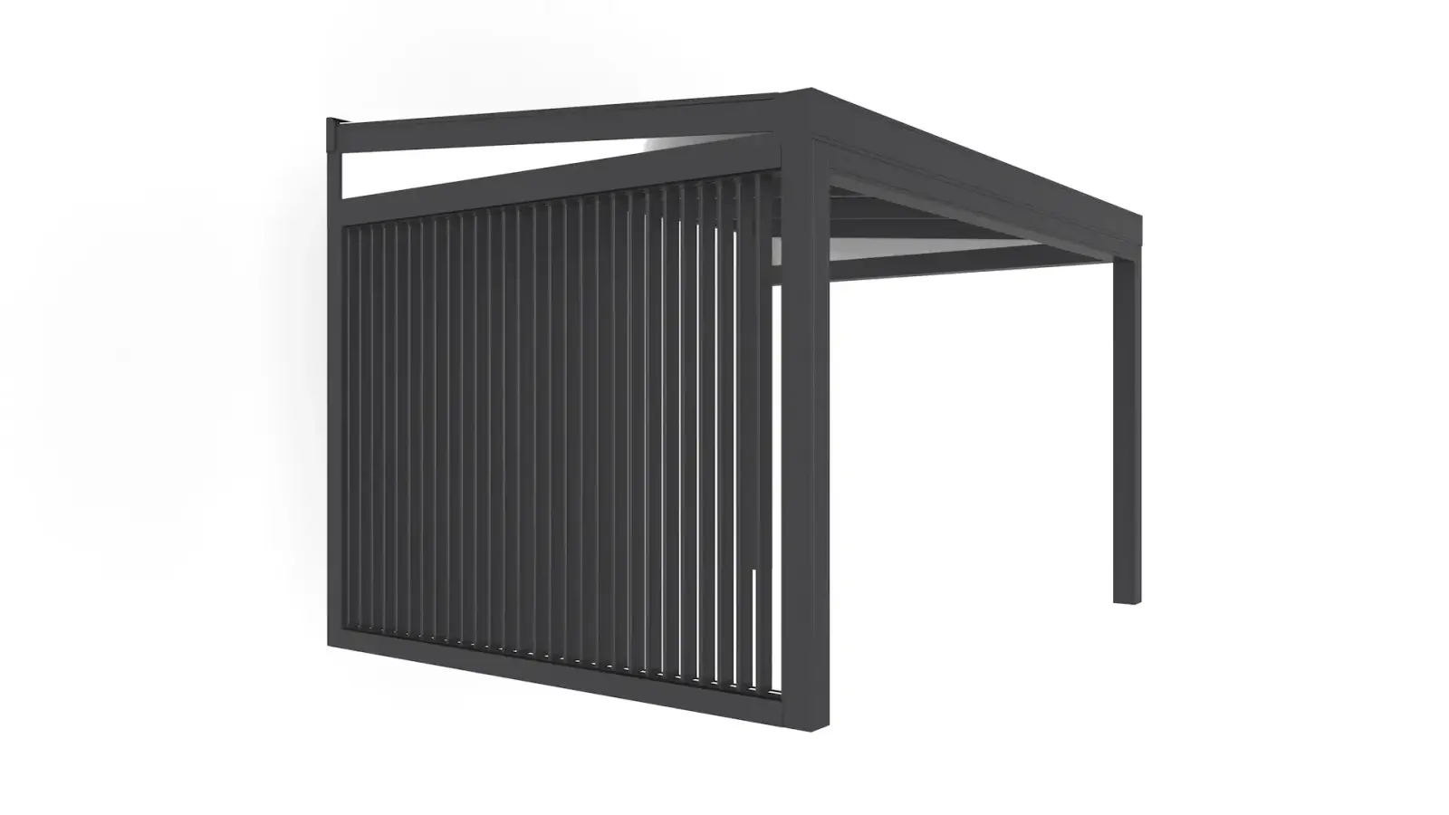 Pergola nad terasou se zastíněnou sedací zónou – realizace Flowgarden – zvětšený pohled